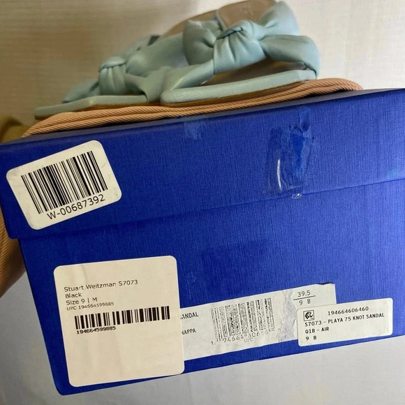 Stuart Weitzman | Blue Slip On Heels Square NIB 9 - Picture 4 of 10